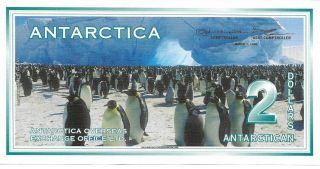 Antarctica $2 - 1996 Issue (printed 2009) - Adelie Penguins - Must Have Note photo