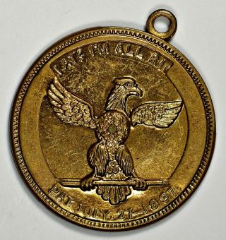 1900 ' S Mckinley - Roosevelt Mechanical Eagle Gold Standard Brass So Called Dollar photo