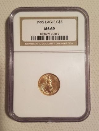 1995 Eagle $5 Gold Ngc Ms69 photo