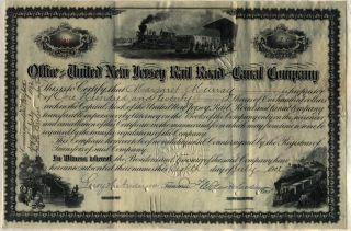 United Jersey Railroad & Canal Company Stock Certificate photo