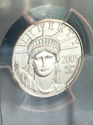 2005 1/10 Oz $10 Platinum American Eagle Coin Pcgs Ms 69 photo