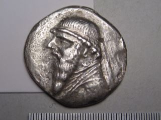 Parthia Empire: Mithradates Ii,  123 - 88 Bc.  Silver Drachm.  Sellwood - 26.  6 photo