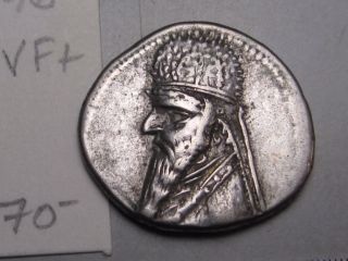 Parthia Empire: Mithradates Ii,  123 - 88 Bc.  Silver Drachm.  Sellwood - 28.  6 photo