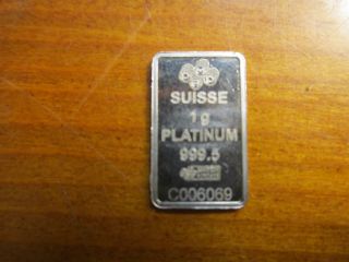 1 Gram Platinum Pamp Suisse Bar photo