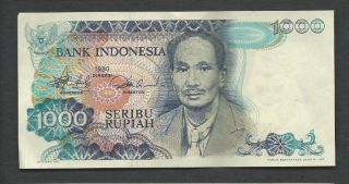Indonesia 1980 1000 (1,  000) Rupiah P 119 Circulated photo