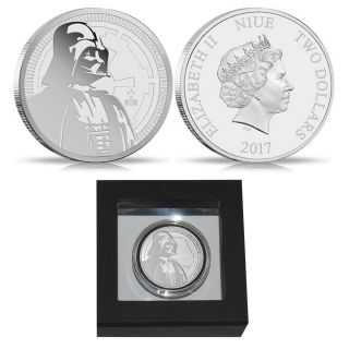 2017 1 Oz Niue Silver Coin $2 Star Wars Darth Vader Bu photo
