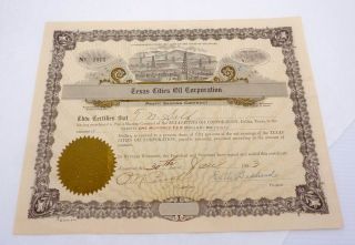 Antique 1923 Profit Sharing Contract Texas Cities Oil Corp Dallas Texas 23005 photo