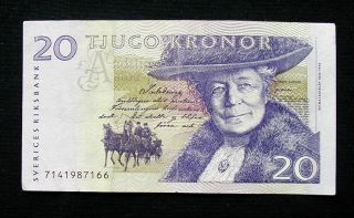 1997 Sweden Sverige Banknote 20 Kronor Vf photo