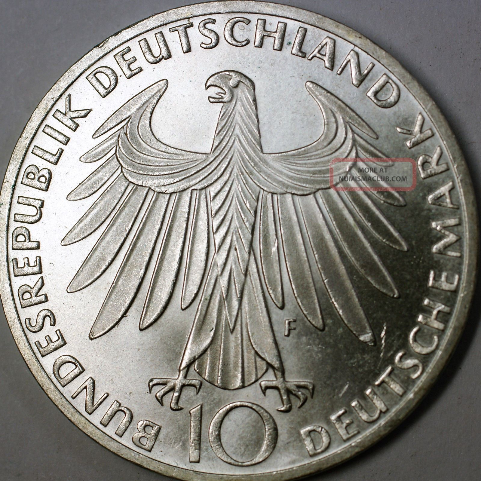1972 F German 10 Marks Silver Coin Olympic Games Commemorative Munich