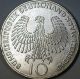1972 D German 10 Marks Silver Coin Olympic Games Commemorative Flame Spiral Au Germany photo 1