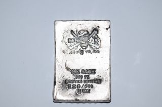 3 Oz Silver Mk Barz Pirate Skull Wafer.  999 Fine (limited Edition,  Jolly Roger) photo