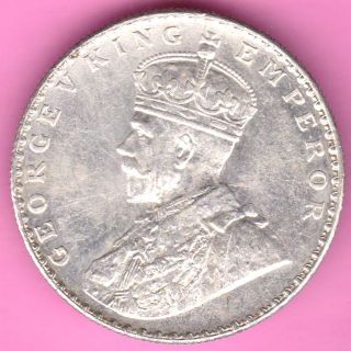 British India - 1912 - King George V - One Rupee - Rarest Silver Coin - 59 photo