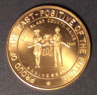 1960 Cumberland Maine 200 Anniversary Good For 50 Cents Token Medal photo