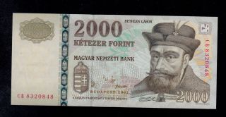 Hungary 2000 Forint 2002 Cb Pick 190a Unc Banknote. photo