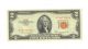 Us Series 1953 B Red Seal $2 (two Dollar Bill) (2) Small Size Notes photo 4