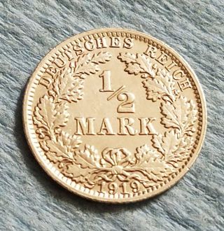1919a Germany 1/2 Mark Silver Coin photo