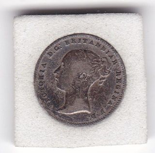 1856 Queen Victoria Threepence (3d) Solid Silver (92.  5) Coin photo