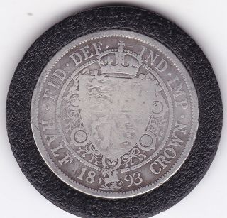 1893 Queen Victoria Half Crown (2/6d) - Sterling Silver Coin photo