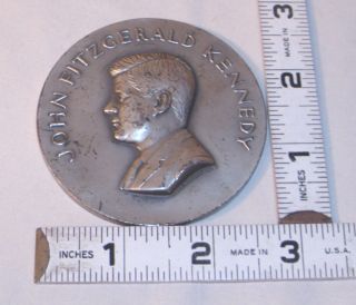 John F Kennedy Jfk Sterling Silver Medallic Arts Large Medal 5.  53 Oz.  1961 photo