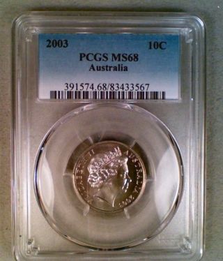 2003 Australia 10 Cents Pcgs Ms68 photo