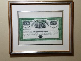1864 United States Civil War $10,  000 Bond Specimen In Frame photo