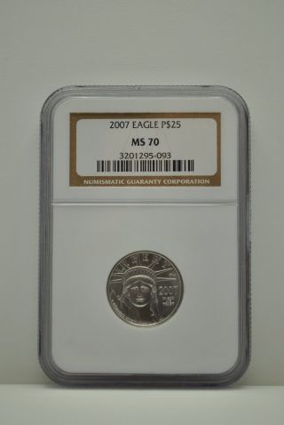 2007 Ms 70 Ngc $25 American Platinum Eagle photo