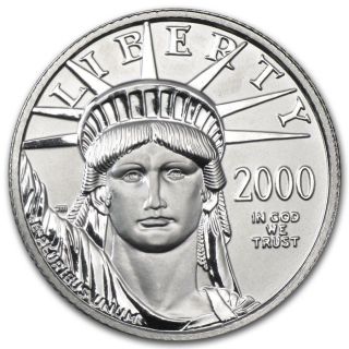 Year 2000 $25 Platinum Eagle 1/4 Oz Statue Of Liberty Coin photo