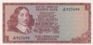 South Africa 1 Rand Banknote 1966 (p - 109a) Unc photo