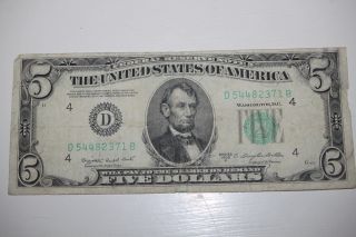 1950 $5 Federal Reserve Note.  Cleveland,  Usa.  Five Dollar Bill Old Fiver Still photo