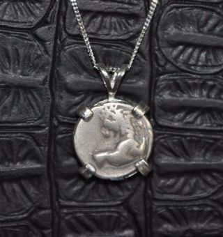 Thrace Chersonesos Authentic Silver Hemidrachm Coin 925 Sterling Silver Necklace photo