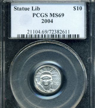2004 Platinum Eagle Pcgs Ms69 1/10 Oz.  Tenth Ounce photo