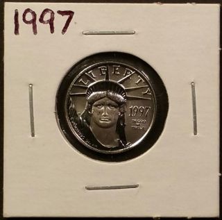 1997 1/10 Oz $10 American Platinum Eagle - Gem Bu photo
