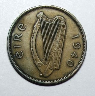 Ireland : Irish Penny 1940.  Key Date photo