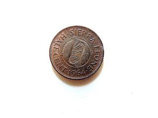 1964 Sierra Leone Half (1/2) Cent Coin photo