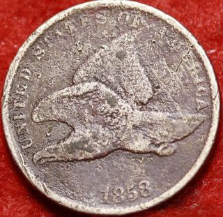 1858 Philadelphia Copper - Nickel Flying Eagle Cent S/h photo