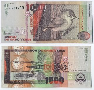Cape Verde 1000 Escudos 1992 Cabo Verde Unc Banknote Africa P 65 photo