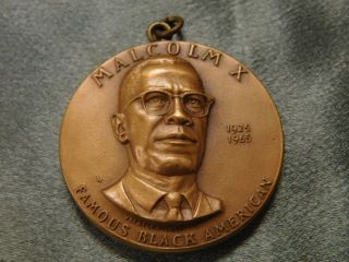 Medallic Art Malcolm X 1925 1965 High Relief Bronze Medal photo