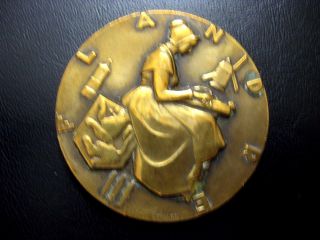 Bronze Art Deco Medal By Marcel Renard - French Line Ship - Flandres / N 105 photo