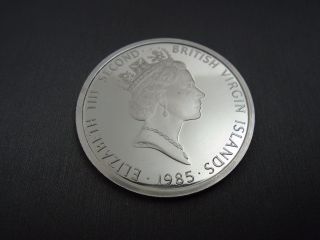 1985 British Virgin Islands.  925 Silver Twenty Dollars Elizabeth The Second V7 photo