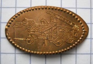 Pioneer Combine Elongated Penny Usa Cent Antique Farm Equipment Souvenir Coin photo