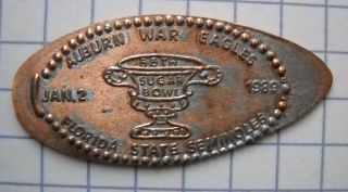 Sugar Bowl 1989 Elongated Penny La Usa Cent Auburn Florida State Souvenir Coin photo