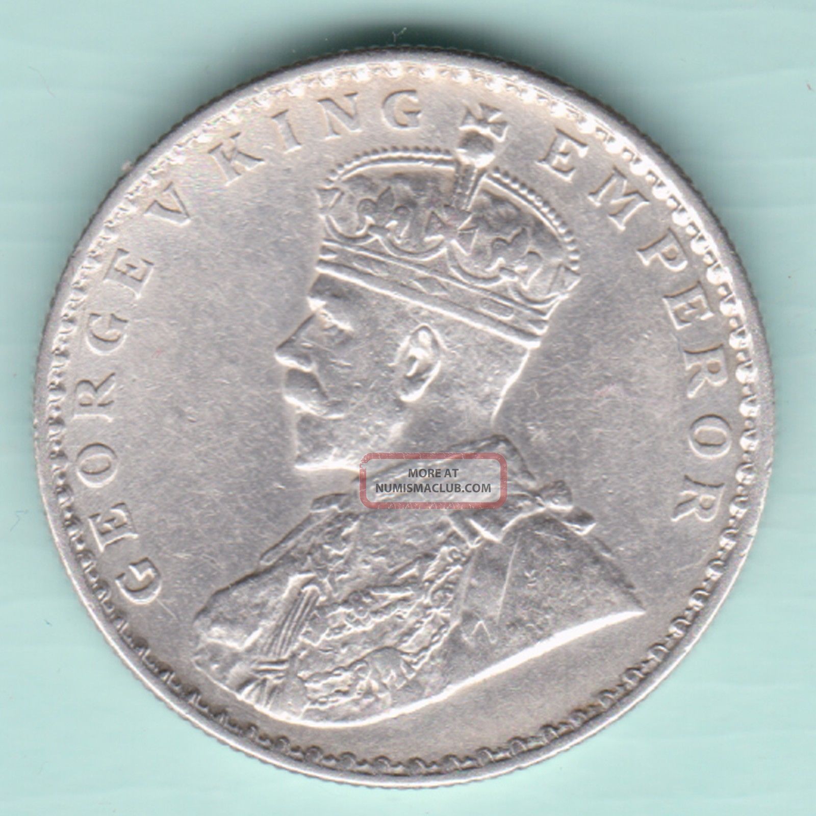 British India - 1912 - King George V Emperor - One Rupee - Rare Silver Coin British photo