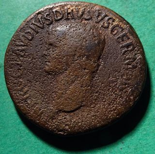 Tater Roman Imperial Ae Sestertius Coin Of Nero Claudius Drusus photo