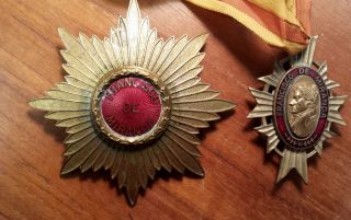 Venezuelan Order Of Francisco De Miranda Breast Star,  Companion Neck Medal photo