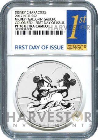 Disney Mickey Through The Ages: Gallopin ' Gaucho - Ngc Pf70 First Day Of Issue photo