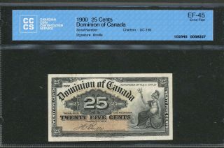 1900 Dominion Of Canada 25 Cents Ef - 45 Cccs 