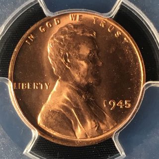 1945 1c Rd Lincoln Wheat One Cent Pcgs Ms65rd 33314712 photo