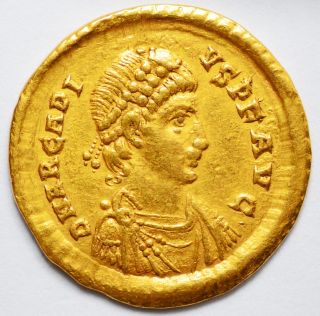 Emperor Arcadius Gold Solidus - Minted 388 - 402 A.  D.  - Constantinople photo