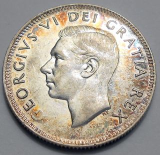1949 Twenty - Five Cents Aef King George Vi Silver Canada Quarter photo