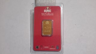 5 Gram Rmc 24k Gold Bar. photo